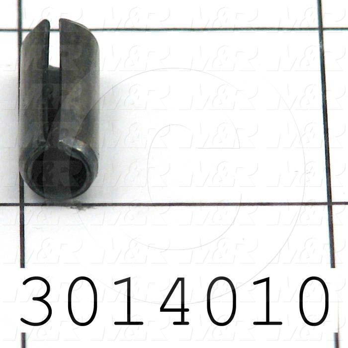 Pin, Spring Pin Slotted, ANSI, 0.25 in. Diameter, 0.750" Overall Length, Spring-Tempered Steel Material