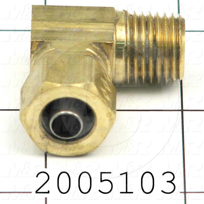 Pipe Fittings & Connectors, 90 deg Elbow Type, Brass Material, A x B 3/8" OD x 1/4" NPT