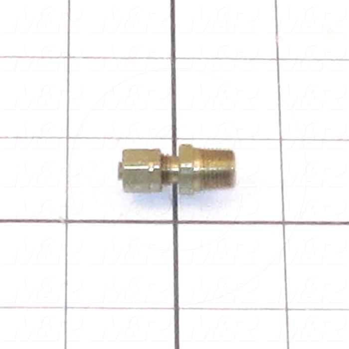 Pipe Fittings & Connectors, Adapter Type, Brass Material, A x B 1/8" OD x 1/8" NPT
