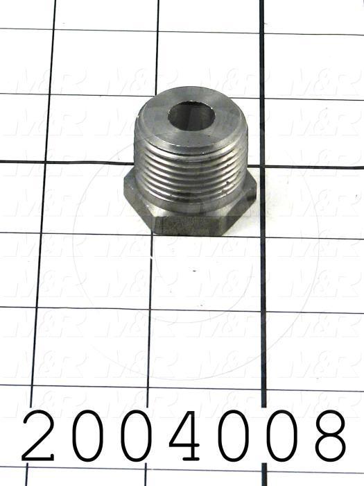 Pipe Fittings & Connectors, Hex Reducing Bushing Type, Black Steel Material, 1/2"NPT x 1/4" NPT Male x Female