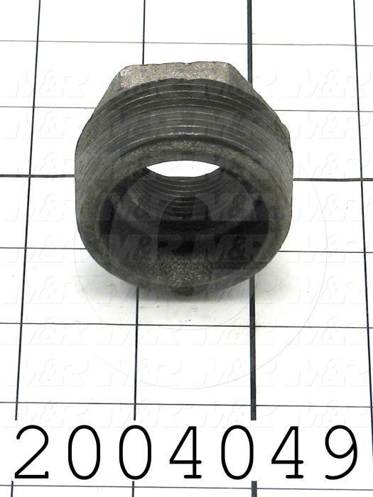 Pipe Fittings & Connectors, Hex Reducing Bushing Type, Cast Iron Material, 1 1/2"NPT x 3/4" NPT Male x Female