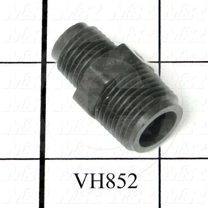 Pipe Fittings & Connectors, Pipe Threaded Both Ends Type, Plastic Material, A x B 3/8 NPT x 1/4 NPT