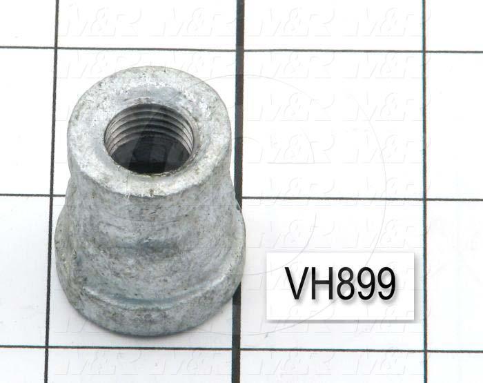 Pipe Fittings & Connectors, Straight Type, 1-1/8" Pipe Length, Galvanized Malleable Iron Material, A x B 3/8 NPT x 1/4 NPT