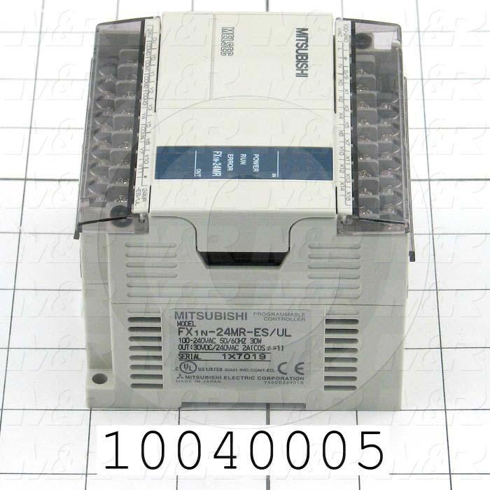 PLC, FX1N, 24 I/O, 14 Inputs, 24VDC Sink/Source, 10 Outputs, Relay