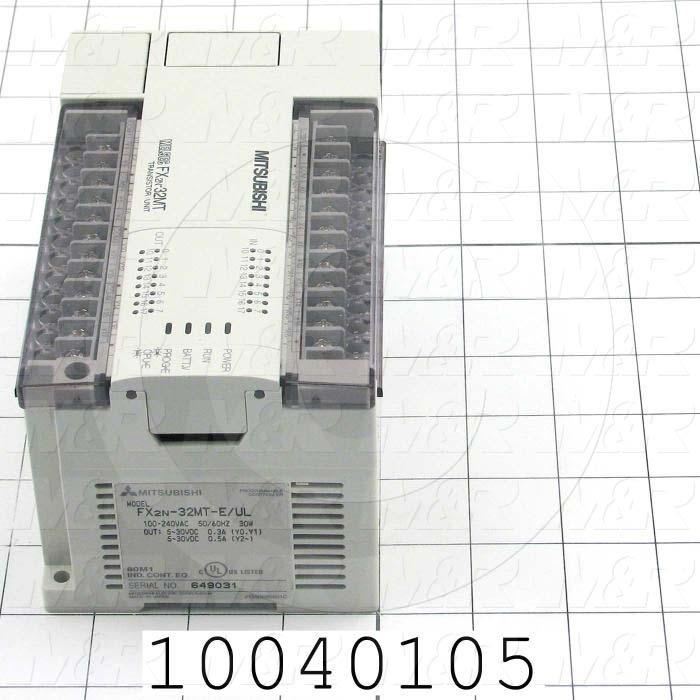 PLC, FX2N, 32 I/O, 16 Inputs, DC Sink In, 16 Outputs, Transistor Sink Out