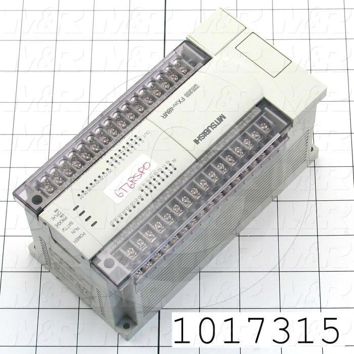 PLC, FX2N, 48 I/O, 24 Inputs, 24VDC Sink/Source, 24 Outputs, Relay, 100-240VAC