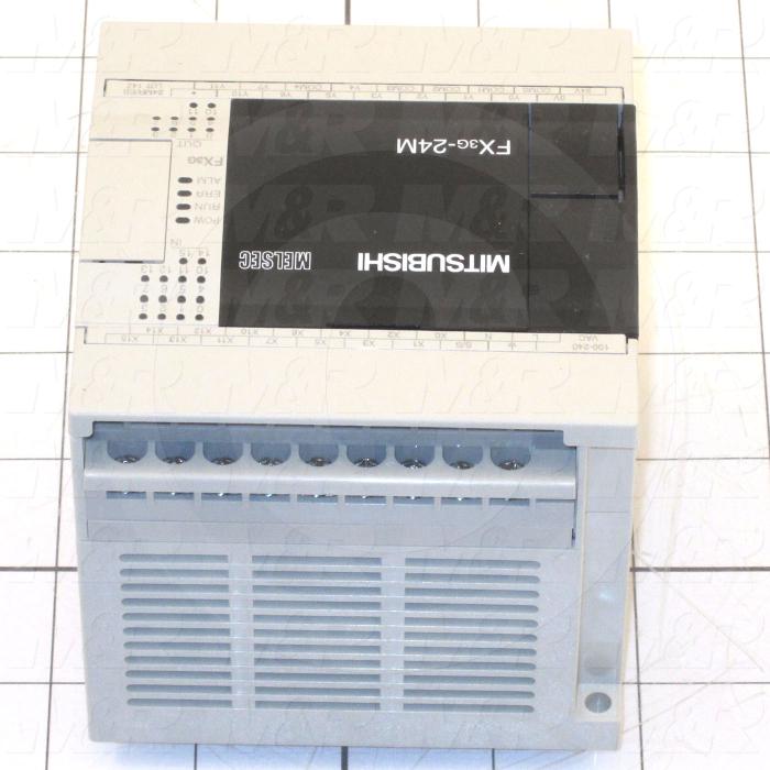 PLC, FX3G, 24 I/O, 10 Inputs, 14 Outputs, Relay, 32K, 100-240VAC
