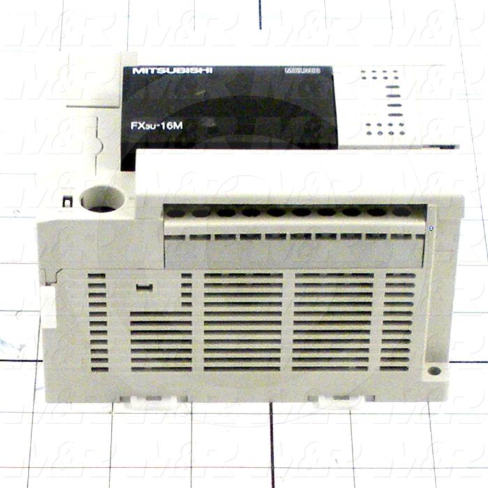PLC, FX3U, 16 I/O, 8 Inputs, DC Sink In, 8 Outputs, Transistor