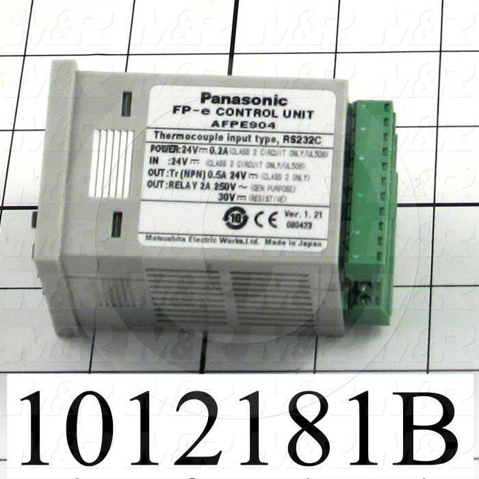 PLC/HMI Controller, FP Series, 24VDC, 6 DC Inputs, 1 Thermocouple Input, 6 Output(s), -30-740C, RS232C