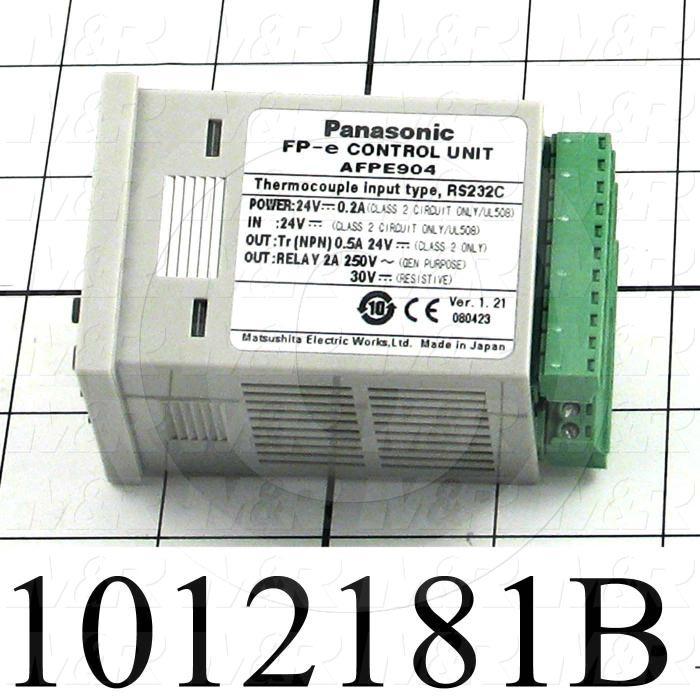 PLC/HMI Controller, FP Series, 24VDC, 6 DC Inputs, 1 Thermocouple Input, 6 Output(s), -30-740C, RS232C