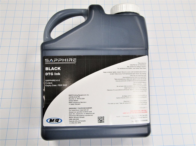 Polaris - Direct to Garment (DTG), M&R Brand, 5 Liters Size, Polaris Sapphire Black Ink (Qty 2 per Box)