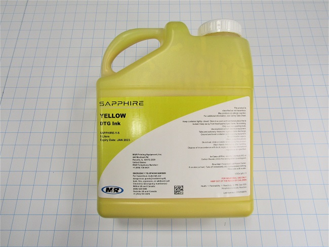 Polaris - Direct to Garment (DTG), M&R Brand, 5 Liters Size, Polaris Sapphire Yellow Ink (Qty 2 per Box)