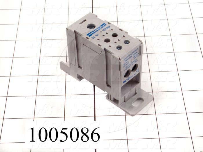 Power Distribution Block, 1 Line Connection/Pole, 2/0-14AWG Line Wire Range, 4 Load Connection/Pole, 2-14AWG Load Wire Range, 175A