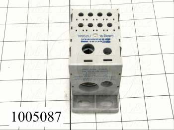 Power Distribution Block, 1 Pole, 1 Line Connection/Pole, 2/0-14AWG Line Wire Range, 8 Load Connection/Pole, 2-14AWG Load Wire Range, 310A