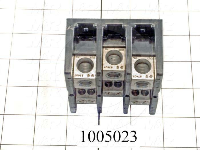 Power Distribution Block, 3 Poles, 1 Line Connection/Pole, 4 Load Connection/Pole, 600VAC, 175A