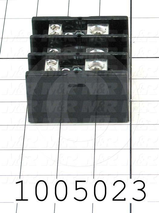 Power Distribution Block, 3 Poles, 1 Line Connection/Pole, 4 Load Connection/Pole, 600VAC, 175A