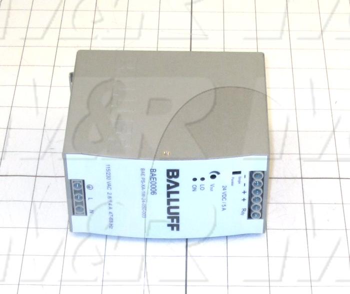 Power Supply, 100-240VAC Input Voltage, 1.4A Input Current, 120W, 24VDC Output Voltage, 5A Output Current
