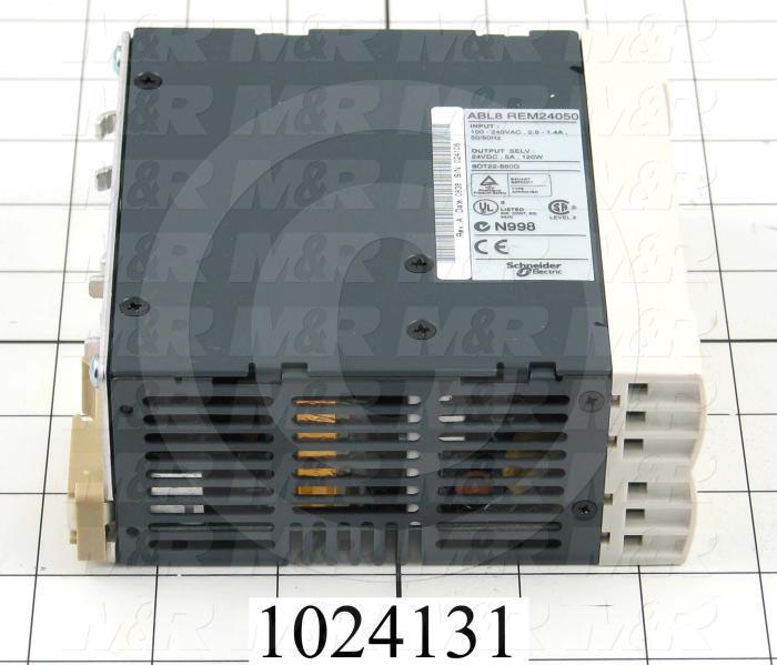 Power Supply, 100-240VAC Input Voltage, 1.4A Input Current, 120W, 24VDC Output Voltage, 5A Output Current