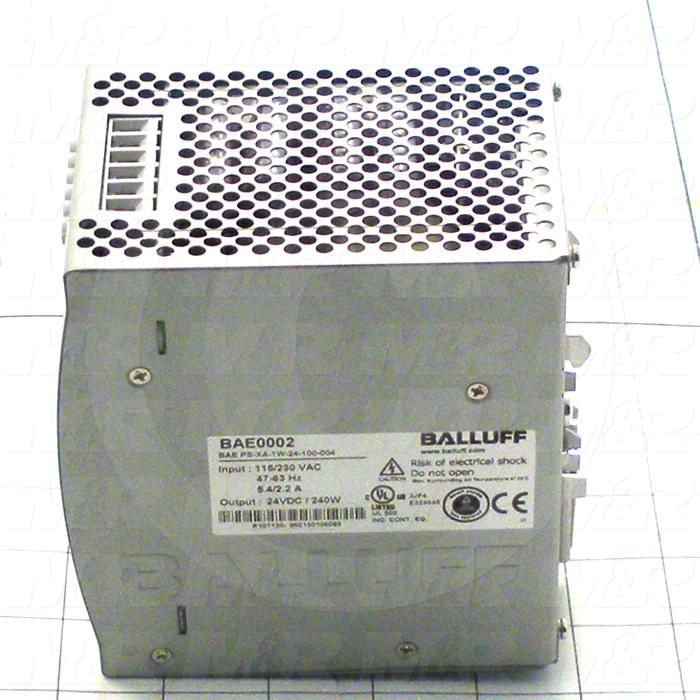 Power Supply, 100-240VAC Input Voltage, 3.2A Input Current, 240W, 24VDC Output Voltage, 10A Output Current, For Use With UV LED