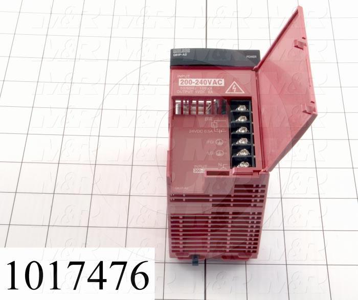Power Supply for PLC, Q Series, 200-240VAC Input Voltage, 5VDC Output Voltage, 6A Output Current
