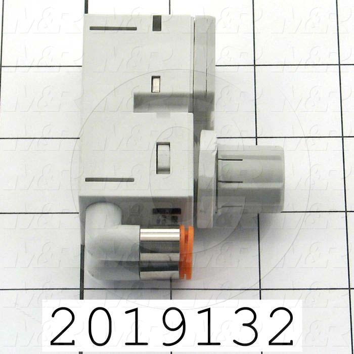 Pressure Regulator, 1.0 MPa Max. Pressure, 1/4" OD Port In, Bracket Mounting, 1/4" OD Port Out, With Gauge