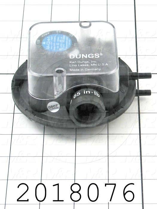 Pressure Regulators/Switches, Max. Pressure 20"wc, Pressure Range .08-.60"wc, Contact ratings 120V 5AMP