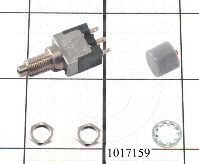 Pushbutton Switch, Gray, SPDT
