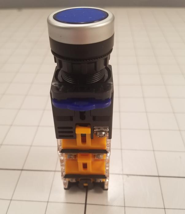 Pushbutton Switch, ILLUMINATED PUSHBUTTON, Blue, 2NO