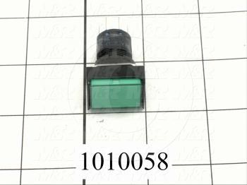 Pushbutton Switch, Momentary, Rectangle, Blue, DPDT, 24V