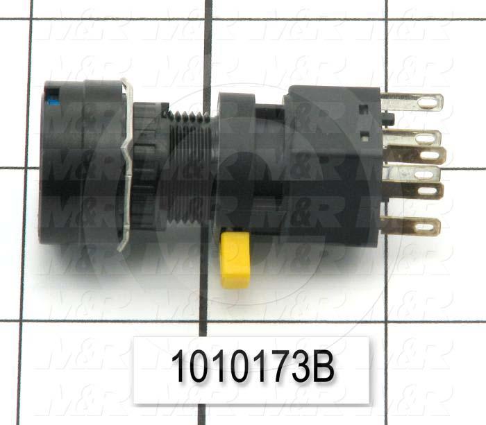 Pushbutton Switch, Momentary, Round, Blue, SPDT, LED, 24VDC