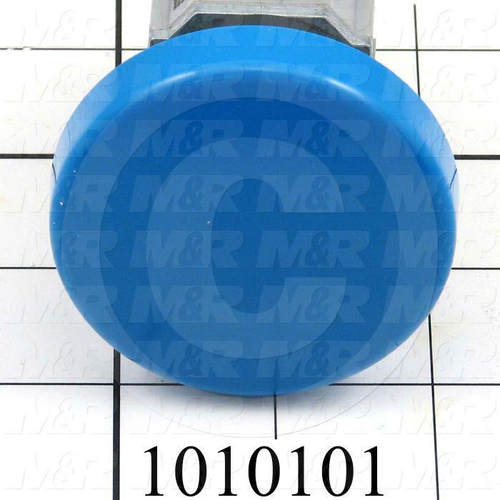 Pushbutton Switch, Momentary, Round, Jumbo Mushroom Head, Blue, 1NO