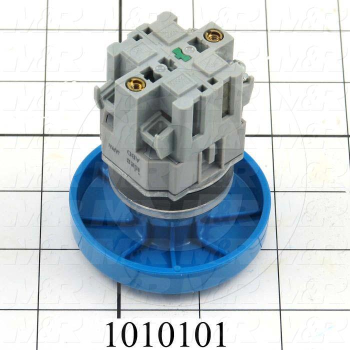 Pushbutton Switch, Momentary, Round, Jumbo Mushroom Head, Blue, 1NO