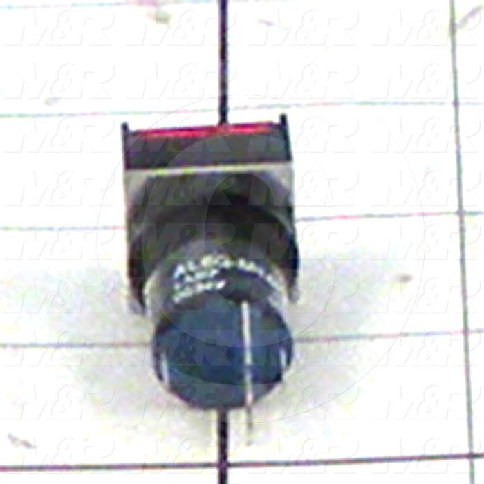 Pushbutton Switch, Momentary, Square, Red, SPDT, LED, 24VDC