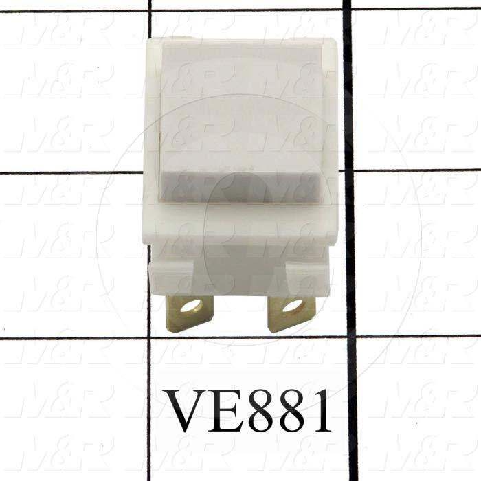 Pushbutton Switch, Rectangle, White