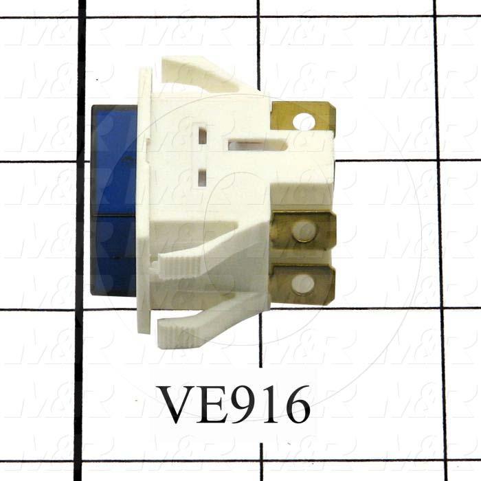 Pushbutton Switch, Square, Blue, DPST