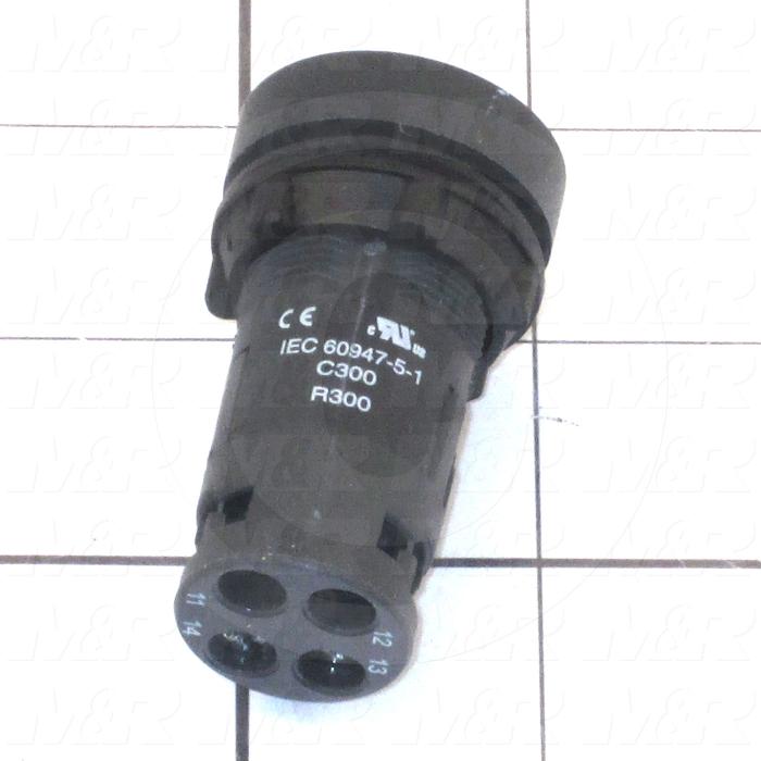 Pushbutton Switch, Unibody, Momentary, Round, 22mm, Blue, 1NO