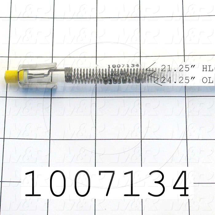Quartz, Curing Length 22", 220VAC, 1335W, Filament Length 21.25", Total Length 24.25", Marked Yellow