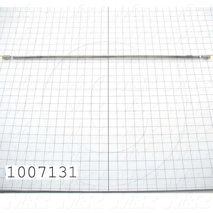 Quartz, Curing Length 24", 220VAC, 1520W, Filament Length 24.25", Total Length 27.25", Marked Yellow