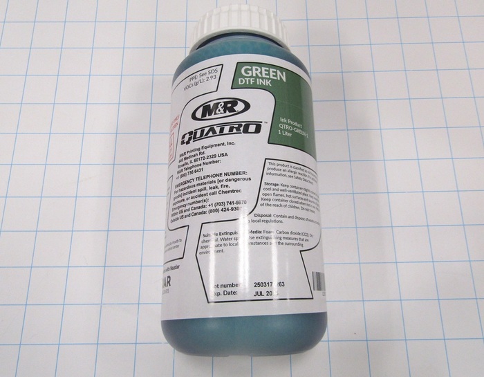 Quatro - Direct to Film (DTF), M&R Brand, 1 Liter Size, Quatro Ink - Green 1l