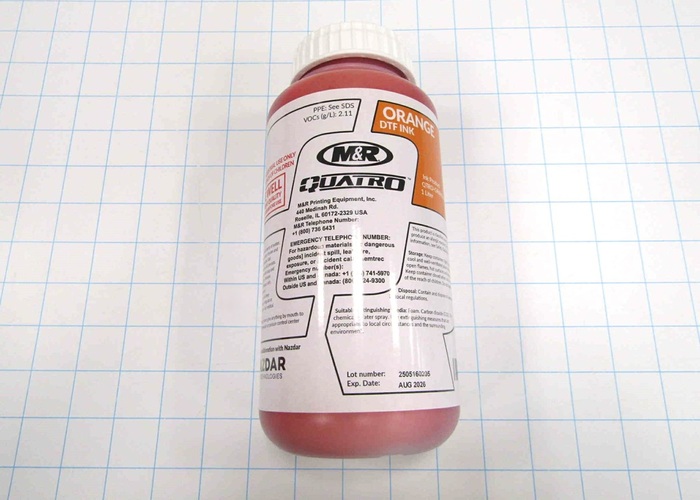 Quatro - Direct to Film (DTF), M&R Brand, 1 Liter Size, Quatro Ink - Orange 1l