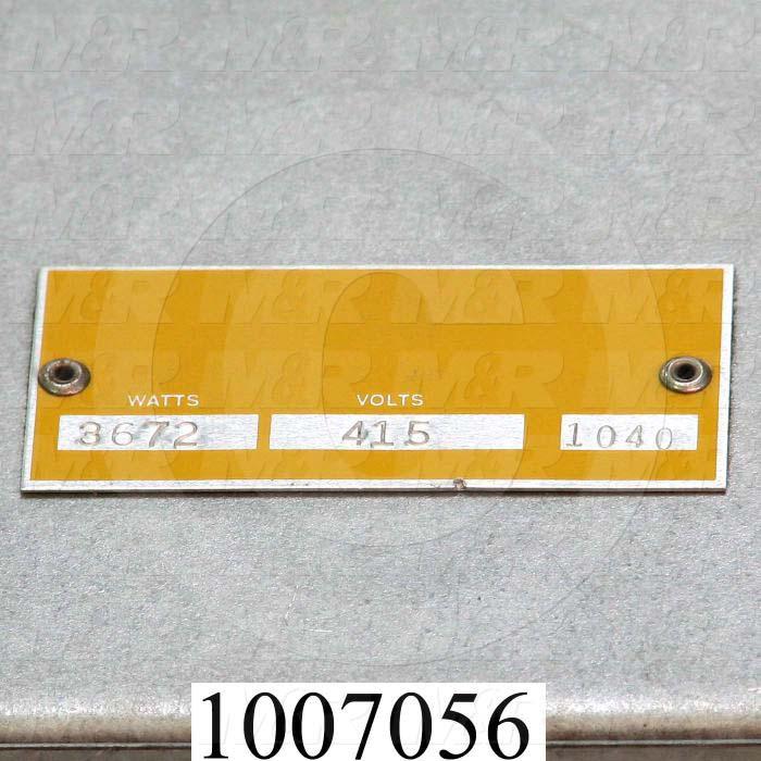 Radiant Panel, Dimension 12"x36", 3672W, Voltage 415VAC, 1-3 Phase