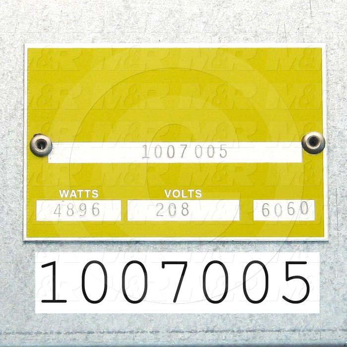 Radiant Panel, Dimension 12"x48", 4896W, Voltage 208VAC, 1-3 Phase