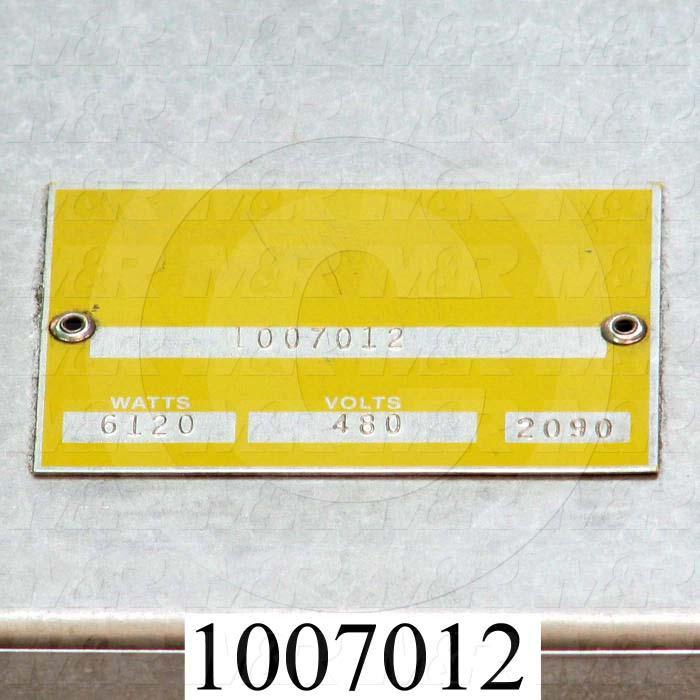 Radiant Panel, Dimension 12"x60", Voltage 480VAC