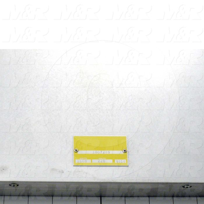 Radiant Panel, Dimension 16"x20", 1600W, Voltage 208VAC, 1-3 Phase