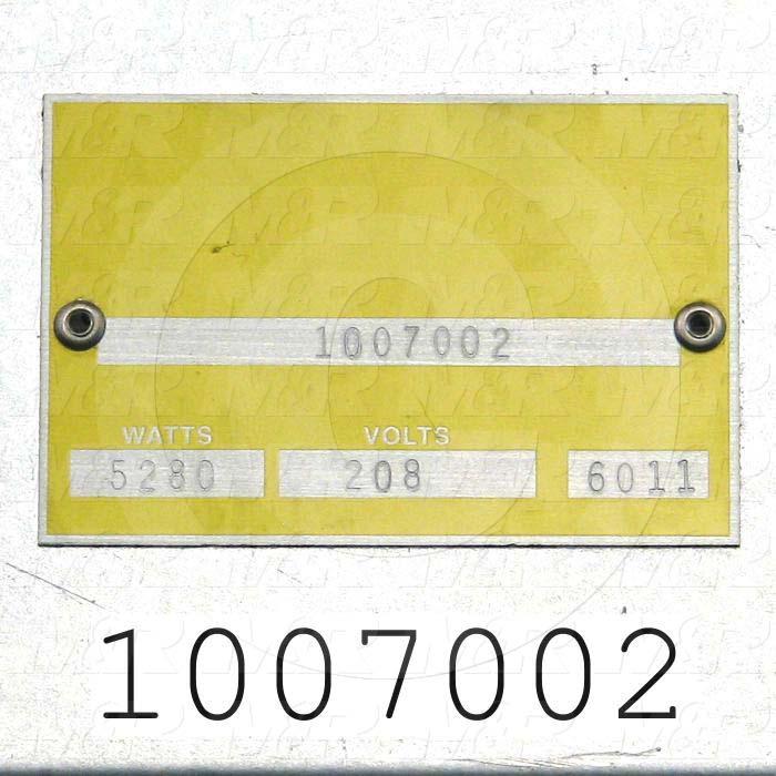 Radiant Panel, Dimension 22"x24", 5280W, Voltage 208VAC, 1-3 Phase