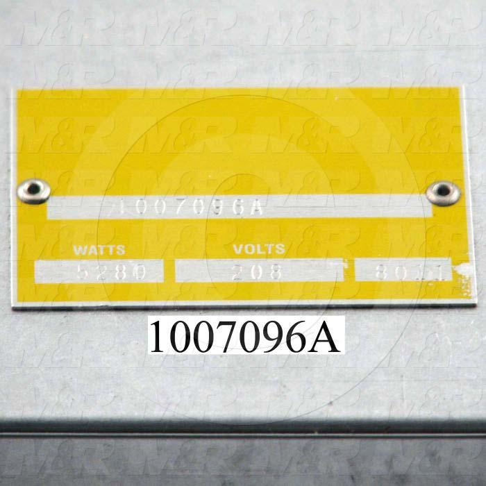 Radiant Panel, Dimension 22"x24", 5280W, Voltage 208VAC, 1-3 Phase, With Air Flow