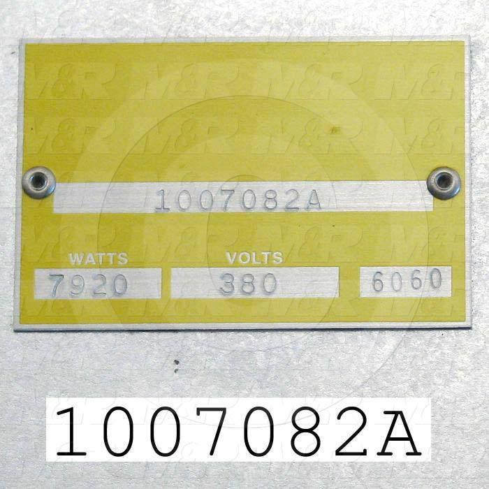 Radiant Panel, Dimension 22"x24", 7920W, Voltage 380VAC, 3 Phase