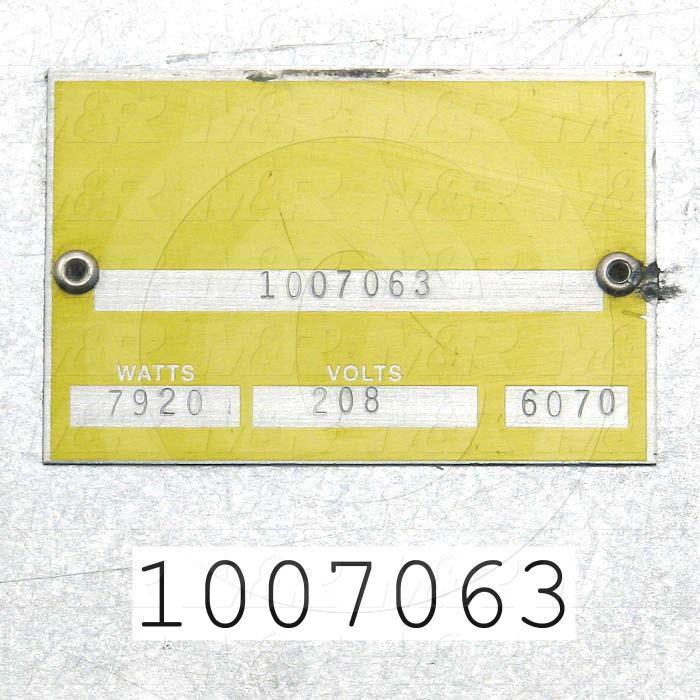 Radiant Panel, Dimension 22"x36", 7920W, Voltage 208VAC, 1-3 Phase