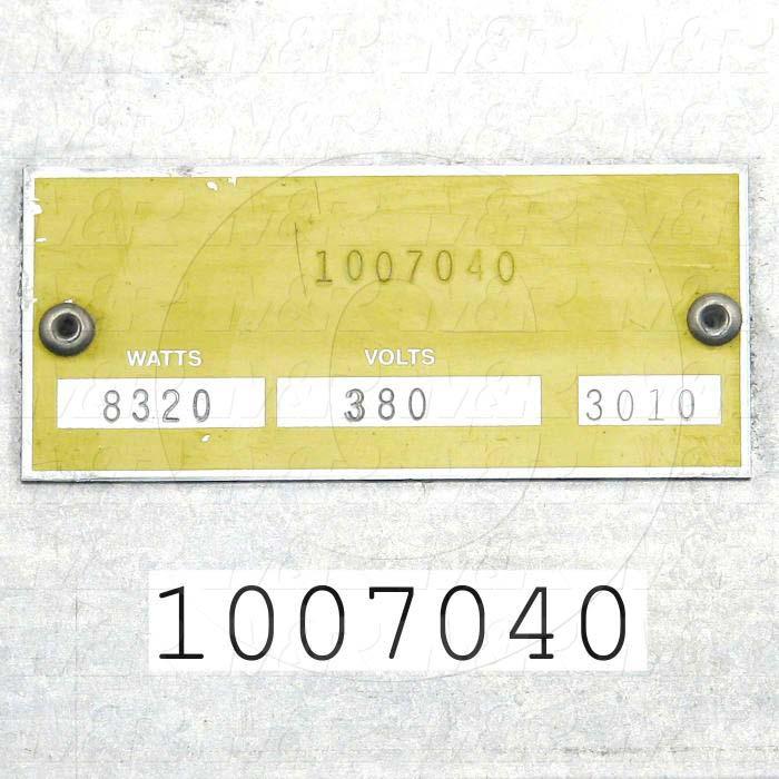 Radiant Panel, Dimension 26"x32", 8320W, Voltage 380VAC, 1-3 Phase