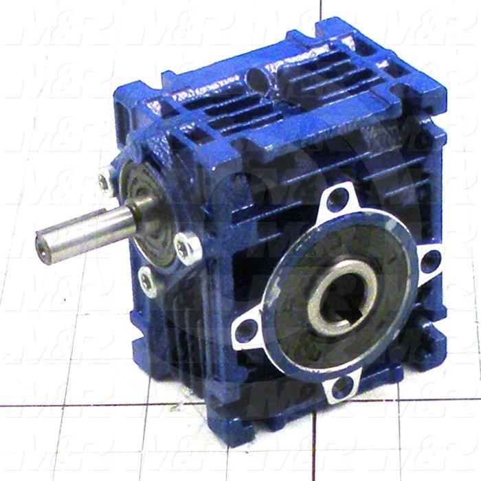 Reducers, Angle Type, Worm Type of Gears, 30:1 Ratio, Hollow Bore, 5/8" Output Diameter, Hollow Bore & Flange, 3/8" Input Diameter, Face mounted